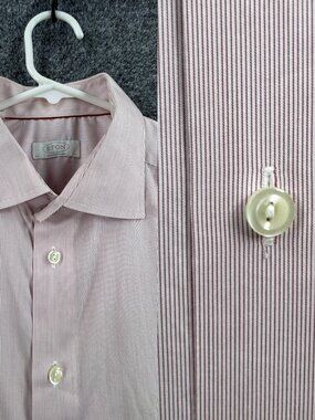 Eton Striped Pink 17 Contemporary Shirt Button Up Elegant Long Sleeve Men Adult